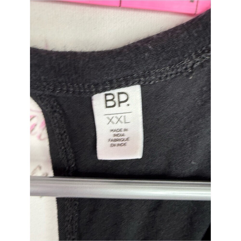 bp tie knot back shirt Black Short Sleeve Scoop Neck Tee - Picture 5 of 8
